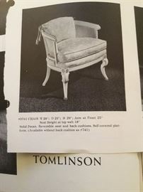 Tomlinson pair of chairs original catalog from 1973, Pair of those chairs for sale 