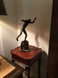 Art Deco style bronze of soccer player