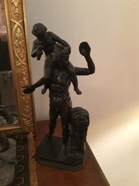 Bronze of Bacchus and child no siganture