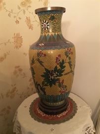 Cloisonné large vase one of a few 