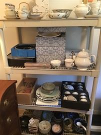 Lots of oriental tea pots, pottery, cast iron ...