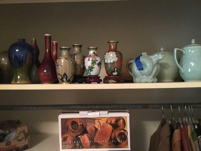 Small cloisonné vases