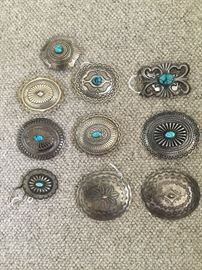 Navajo American Indian sterling belt buckles