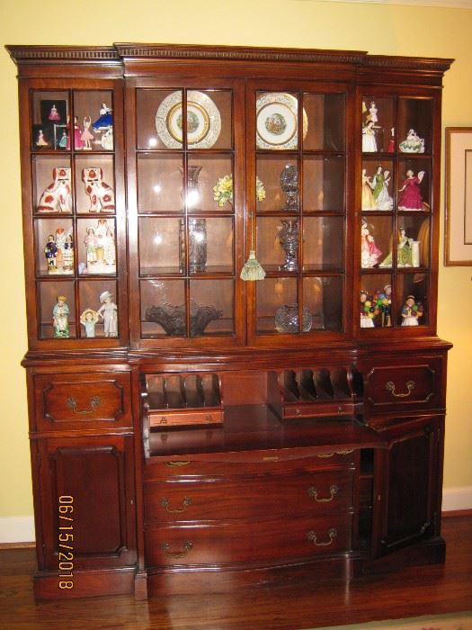 Magnificent breakfront with butler's desk and molded glass. Must see to appreciate! 