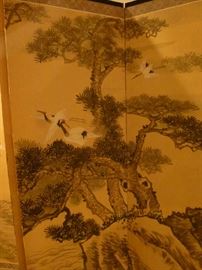 Asian signed screen closeup of panel