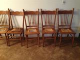 Oak chairs with cane seats