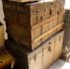 lots of old steamer and other trunks