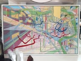 Grant Miller original contemporary art.  Artwork measures 22"H x 44"W