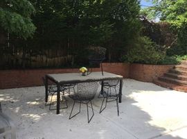 Outdoors chairs with outdoor concrete top table from Room&Board
