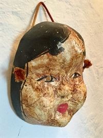 Japanese Otafuku paper mache masks