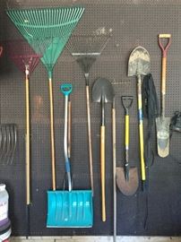 Garage filled with yard tools