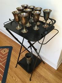 Electroplated silver goblet set