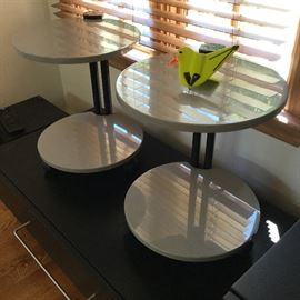 Contemporary side tables by Pace. 