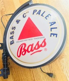 Bass lighted beer sign