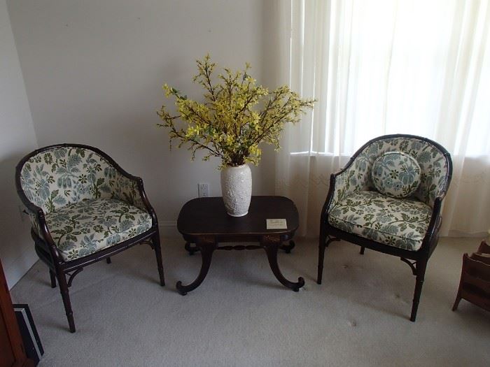 pair of great vintage chairs and table 