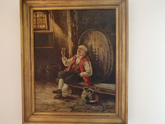 German signed oil on canvas 