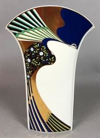 Lot 22 Tall ROSENTHAL Porcelain Vase. Flared Rim. Studio