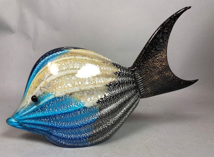 Lot 26 Murano Italian Art Glass Fish Sculpture. Colorful