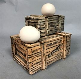 Lot 45 Egg  Crate Clay Figural Sculpture. NORNIELLA. 
