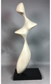 Lot 57 Tall Organic Form Carved Wood Sculpture. Modernis