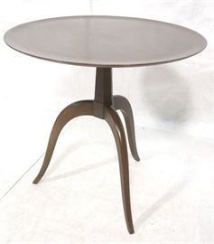 Lot 88 DUNBAR Round Top Modernist Side Table. Pedestal b
