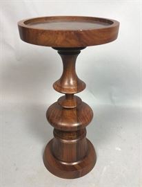 Lot 89 Time Life style Walnut Display Stand. Turned scul