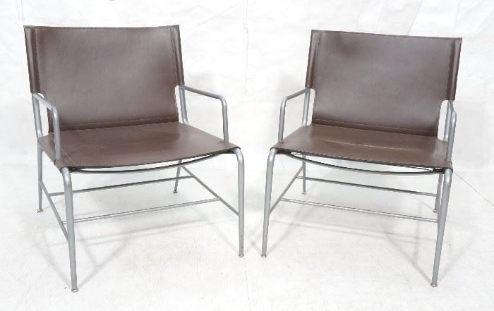 Lot 90 Pr HBF Leather Sling Lounge Chairs. Contemporary 