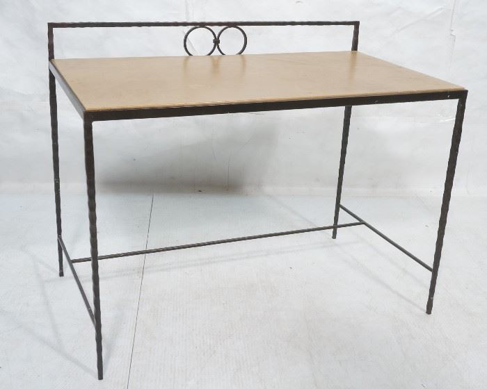 Lot 108 French Style Wrought Iron Desk Table. Light Brown