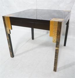 Lot 112 Square Black Lacquered Modernist Cafe Table. Thre