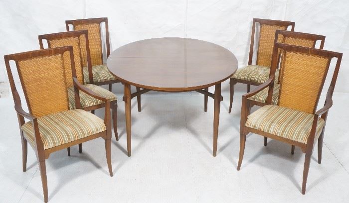 Lot 113 7pc Modernist Dining table. Oval Table. Six Chair
