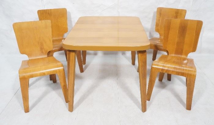 Lot 118 5pc THADEN JORDAN Laminated Dining Table Chairs. 