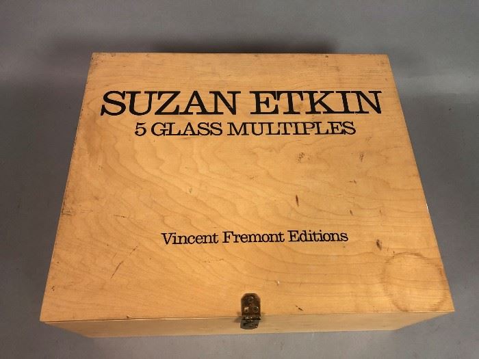 Lot 121 SUZAN ETKIN 5 Glass Multiples. Five Framed Froste