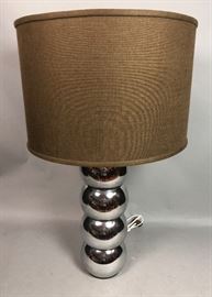 Lot 218 70s Modern 4 Chrome Ball Stacked Table Lamp. 