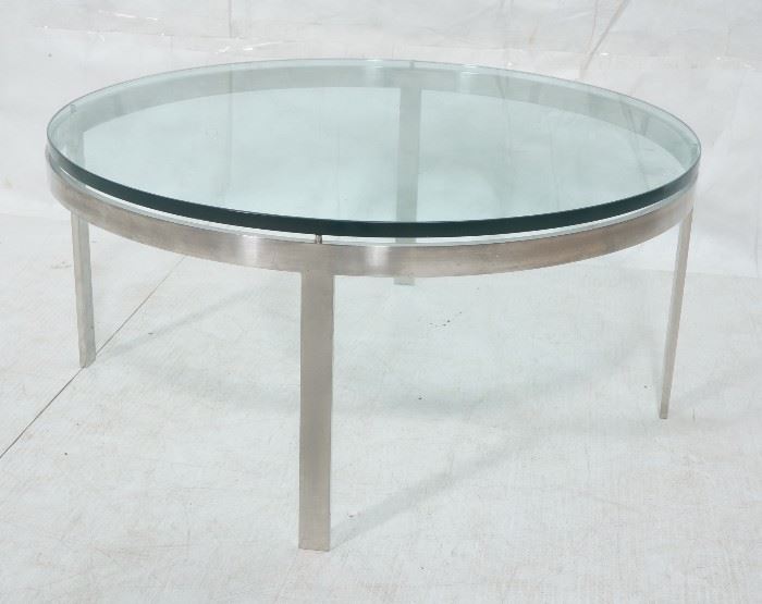Lot 234 Nico Zographos Round Glass Top Table. Modernist C