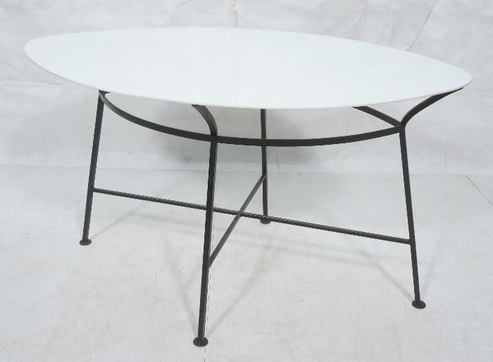 Lot 291 Modernist Outdoor Patio Dining table. Elliptical 