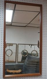 Lot 277 Danish Teak Modern Hanging Wall Mirror. Minimalis