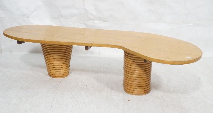 Lot 417 PAUL FRANKL Bamboo Banded Base Cocktail Table. Am