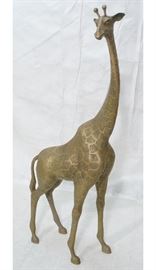 Lot 429 Large Figural Brass Giraffe Floor Sculpture. Text