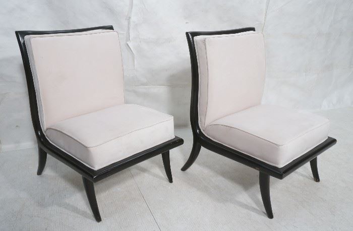 Lot 430 Pr Italian Style Ebonized Modernist Slipper Chair