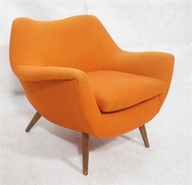 Lot 481 Modernist Lawrence Peabody Orange Fabric Lounge C