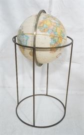 Lot 526 Modernist Large World Globe in Metal Stand. Paul