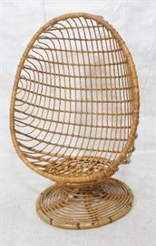 Lot 583 Woven Rattan Modern Egg Chair Cocoon. Swollen bam