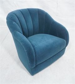 Lot 196 WARD BENNETT Turquoise Fabric Lounge Chair. Chann