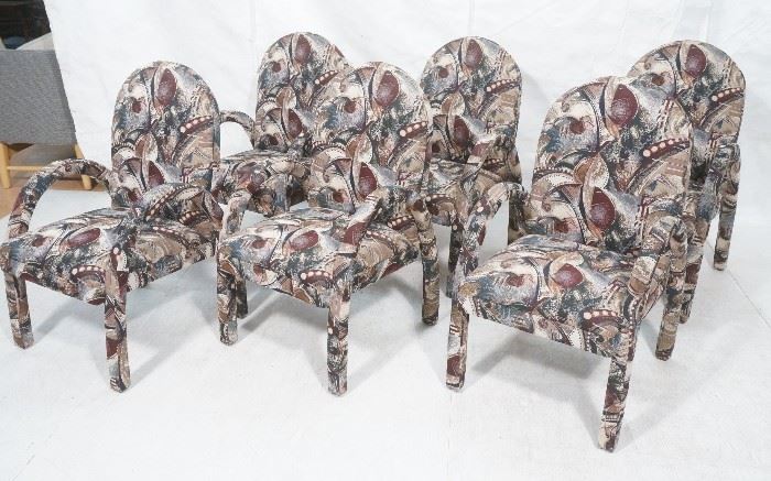 Lot 608 Set 6 Fully Upholstered Dining Chairs. Abstract p