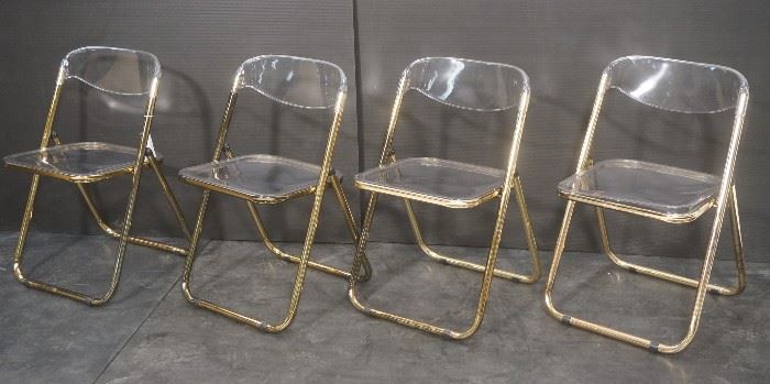 Lot 615 Set of 4 Italian GIAN PIERRE Lucite Folding Chair