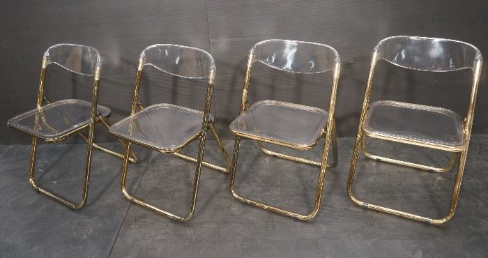 Lot 616 Set of 4 Italian GIAN PIERRE Lucite Folding Chair