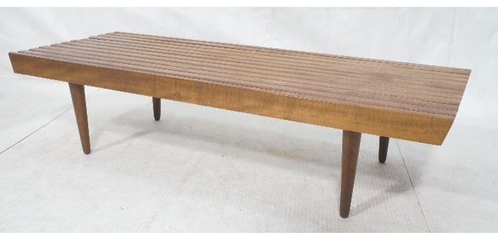 Lot 629 Modernist Slat Bench Coffee Table. Tapered peg le