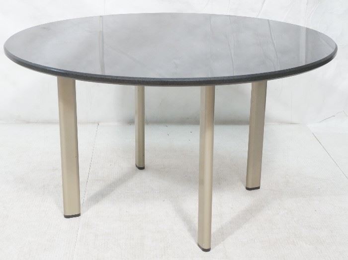 Lot 652 KNOLL Round Black Granite Dining Table