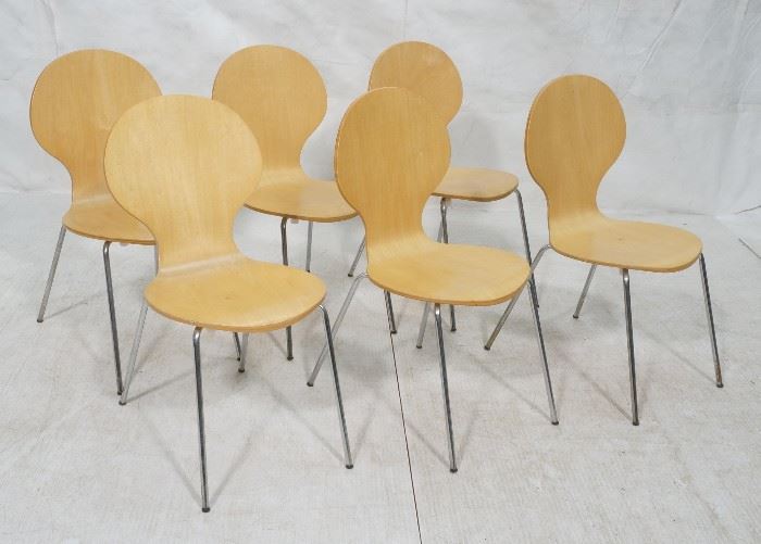 Lot 699 Set of 6 Molded Plywood Childs Chairs. Corseted 