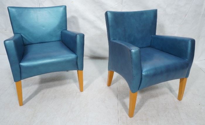 Lot 709 Pr NIENKAMPER Metallic Blue Lounge Chairs. Tapere